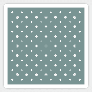 White Flower Pattern (Light Juniper) Sticker